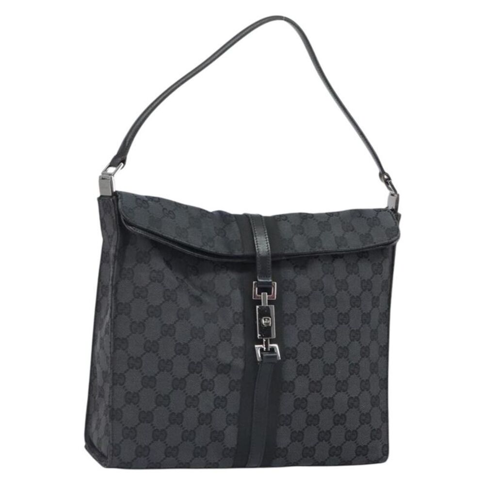 Gucci Jackie Gg Canvas Black Canvas Tote Bag Bag
